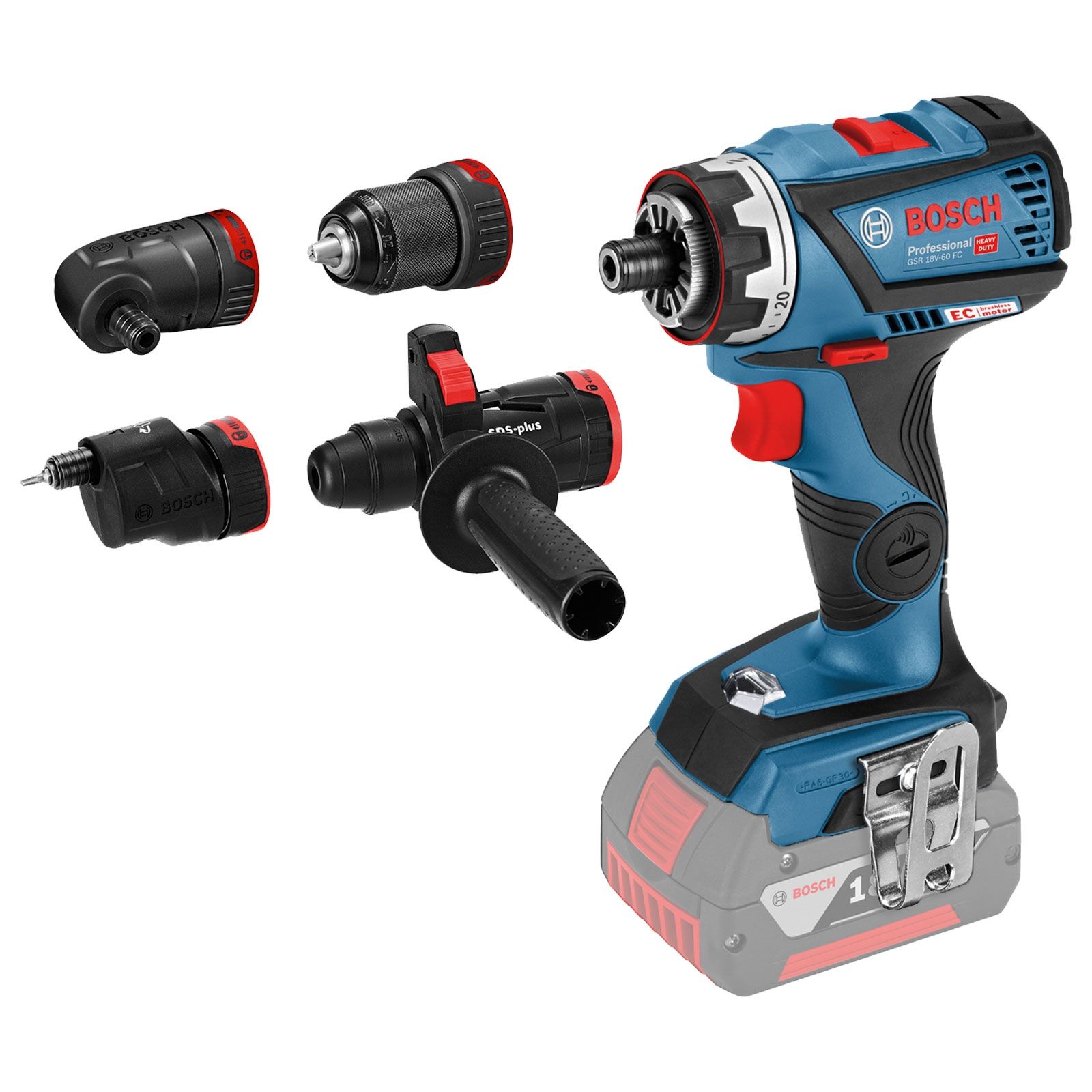 Bosch Akku-Bohrschrauber GSR 18V-60 FC 18 V Solo inkl. 4 Aufsätzen