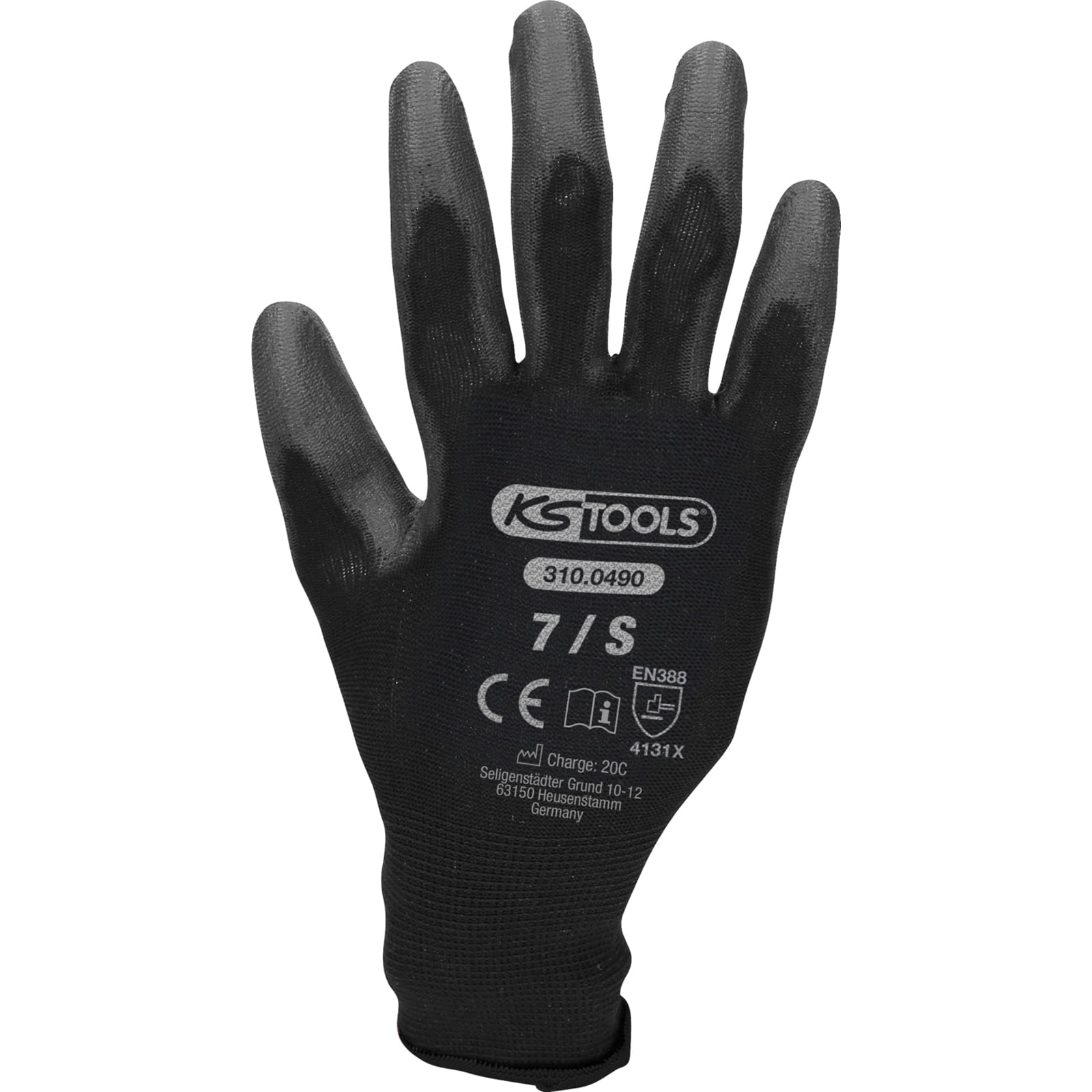 KS TOOLS Mikro-Feinstrickhandschuhe-schwarz 7 12 Paar - 310.0490