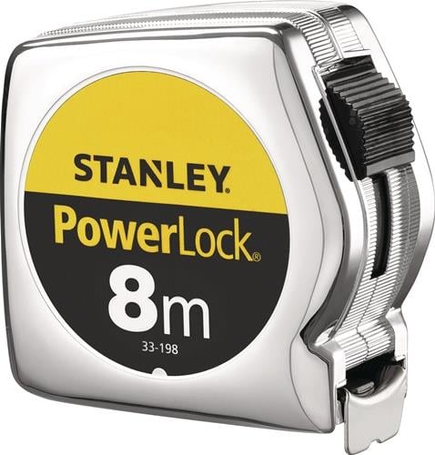 STANLEY Taschenrollbandmaß PowerLock L.8m B.25mm mm/cm EG II Ku.Clip lose - 1-33-198
