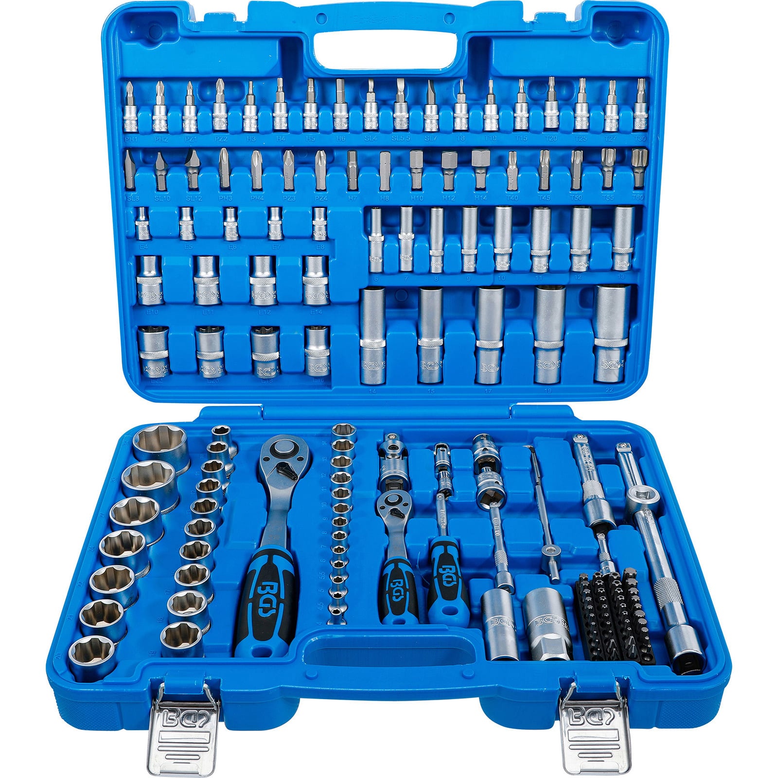 BGS Steckschlüssel-Satz Wellenprofil Antrieb 6,3 mm (1/4") / 12,5 mm (1/2") 150tlg. - 74518