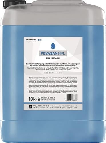 Handreinigung PEVASAN HRL 10l silikonfrei,pH-neutral Kanister PAUL VOORMANN