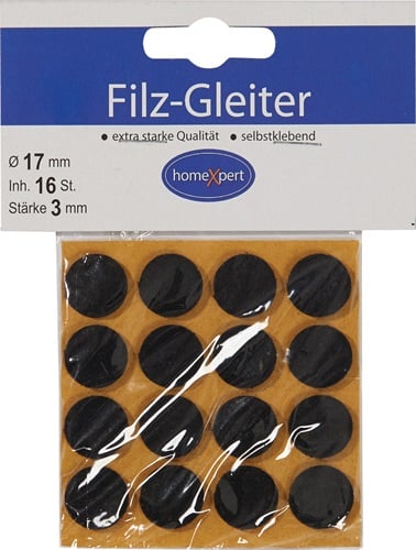 Filzgleiter 17mm Filz braun selbstkl. - 521703