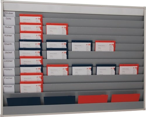 EICHNER Planungstafel H1282xB1580xT78mm 10 Schienen grau - 9019-00115