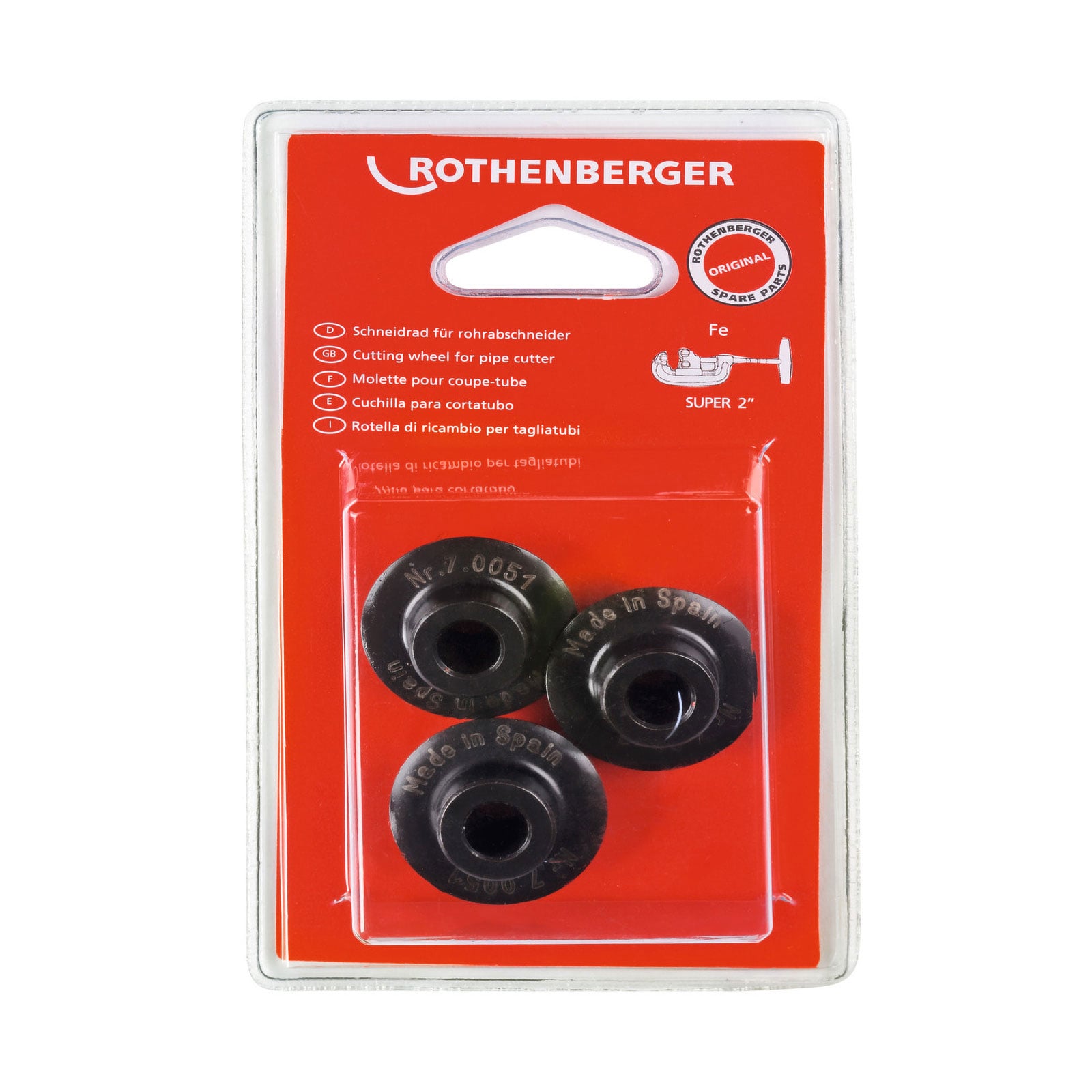 ROTHENBERGER Schneidrad für SUPER 2", 3 Stück - 070051D