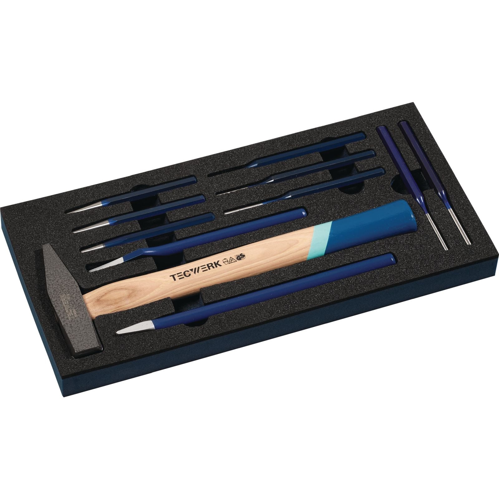 Werkzeugmodul 11-tlg.1/3-Modul Meißel,Splintentreiber TECWERK