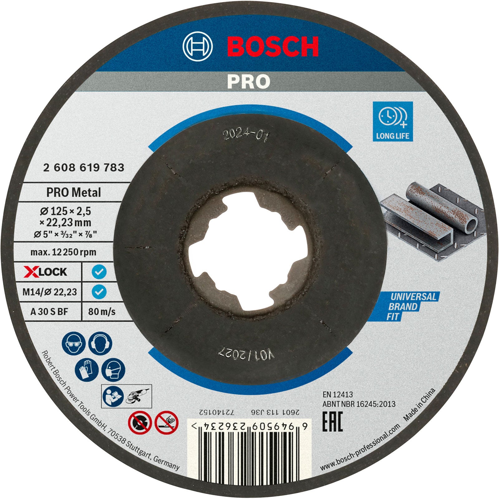Bosch PRO Metal X-Lock Trennscheibe 125 x 2,5 x 22,23 mm - 2608619783