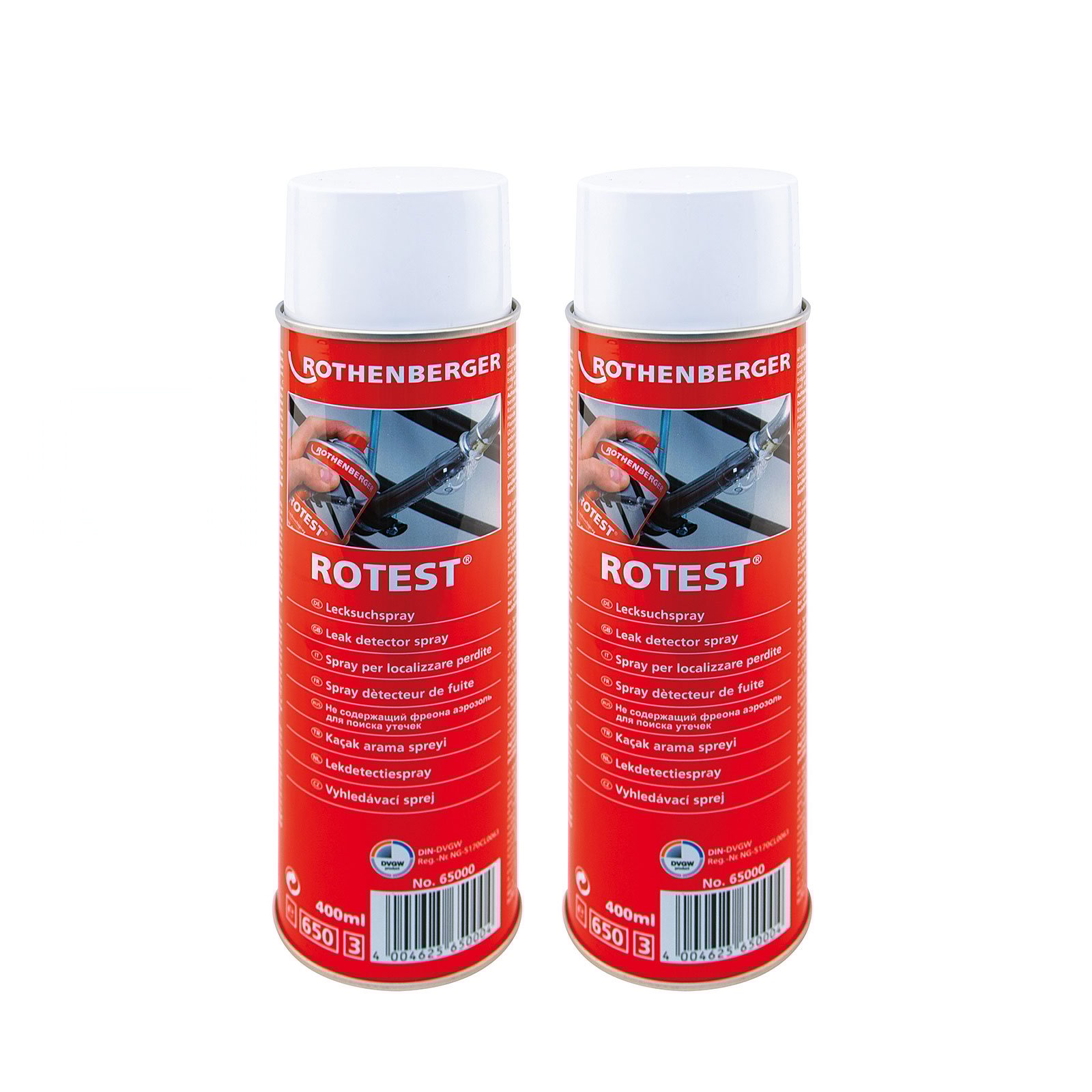 ROTHENBERGER Industrial 2x Lecksuchspray, 400ml - 65000 ROTHENBERGER Industrial 2x Lecksuchspray, 400ml - 65000