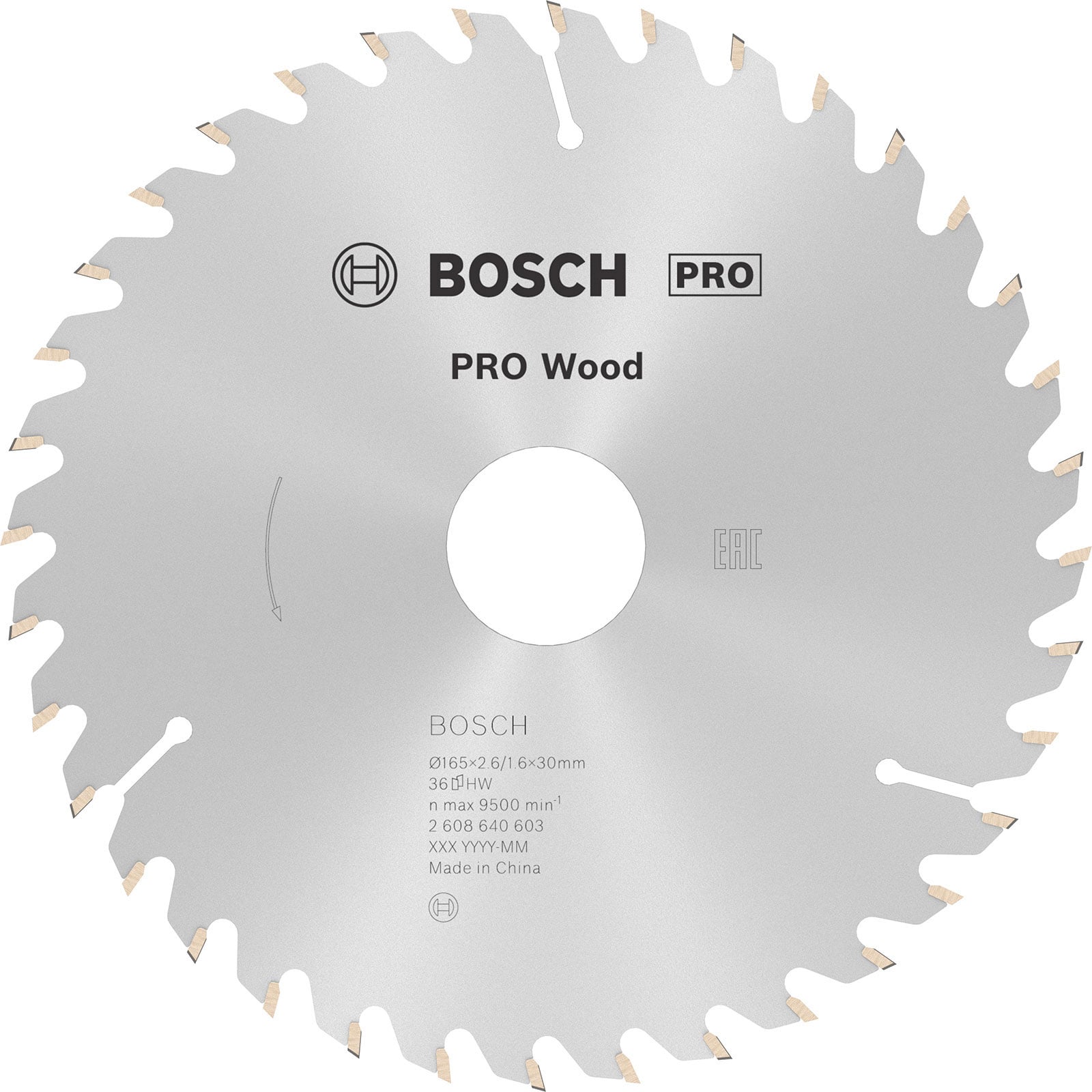 Bosch PRO Wood Kreissägeblatt 165 x 2,6 x 30 mm - 2608640603