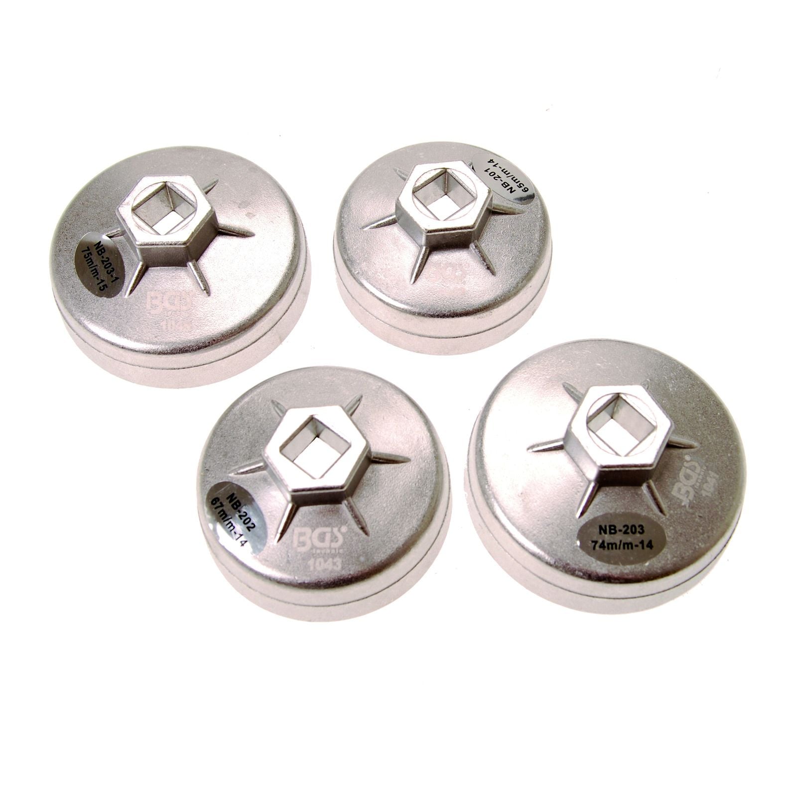 BGS 4tlg. Ölfilterkappen-Satz, 65 - 75 mm - 8384