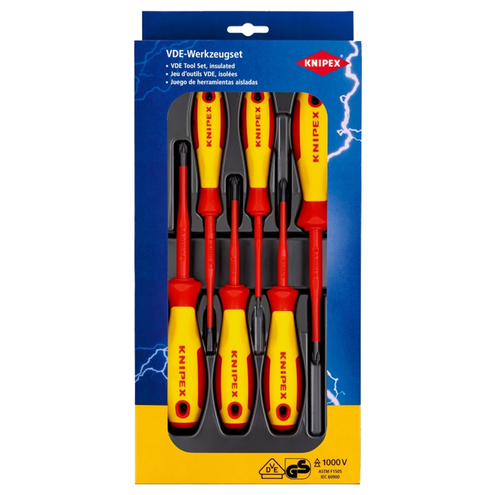 Knipex VDE Schraubendreher-Set Schlitz / Phillips® / Pozidriv® 6tlg. - 002012V04 Knipex VDE Schraubendreher-Set Schlitz / Phillips® / Pozidriv® 6tlg. - 002012V04