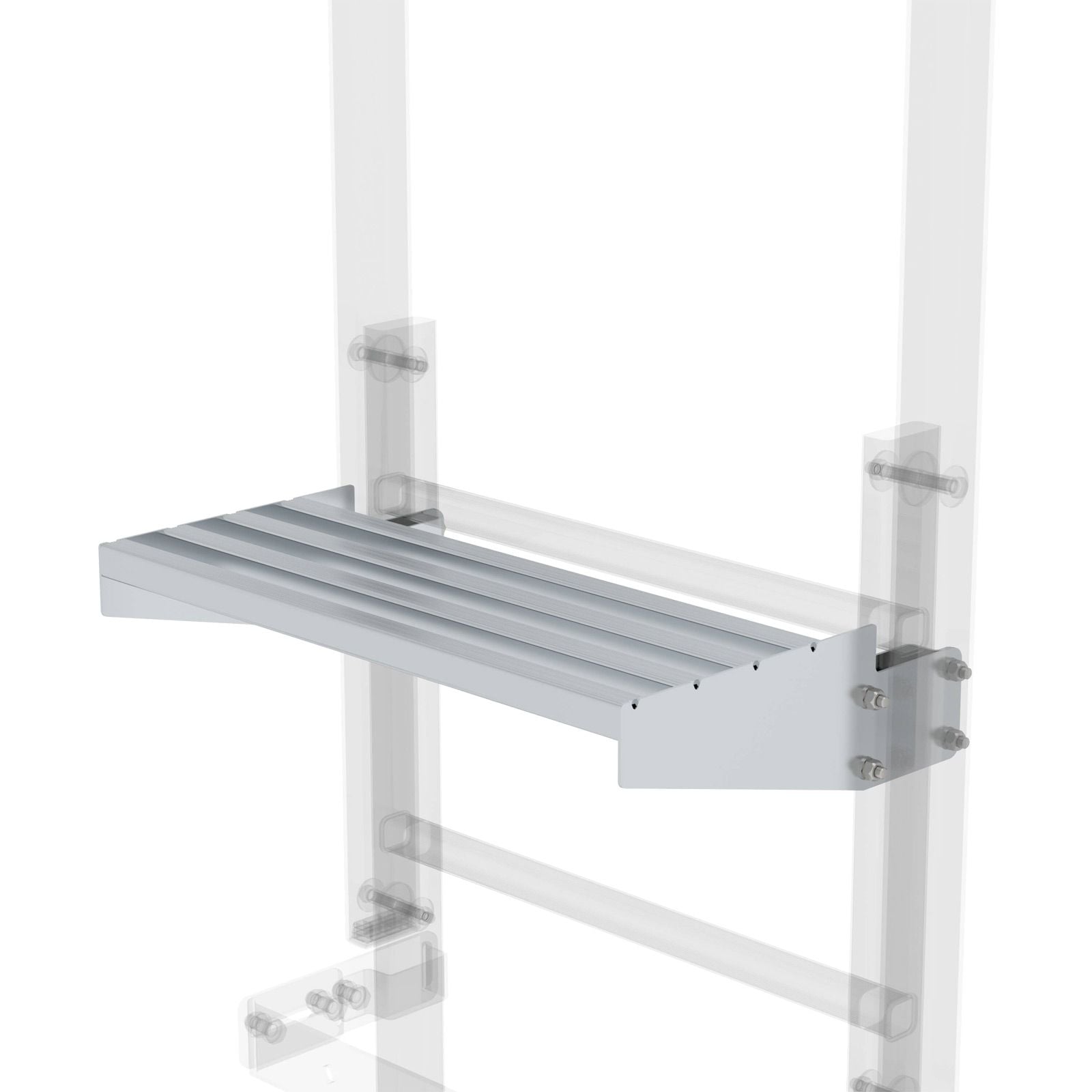 Günzburger Steigtechnik Ausstiegstritt Alu blank 520 mm Spaltmaß 250 mm - 062969