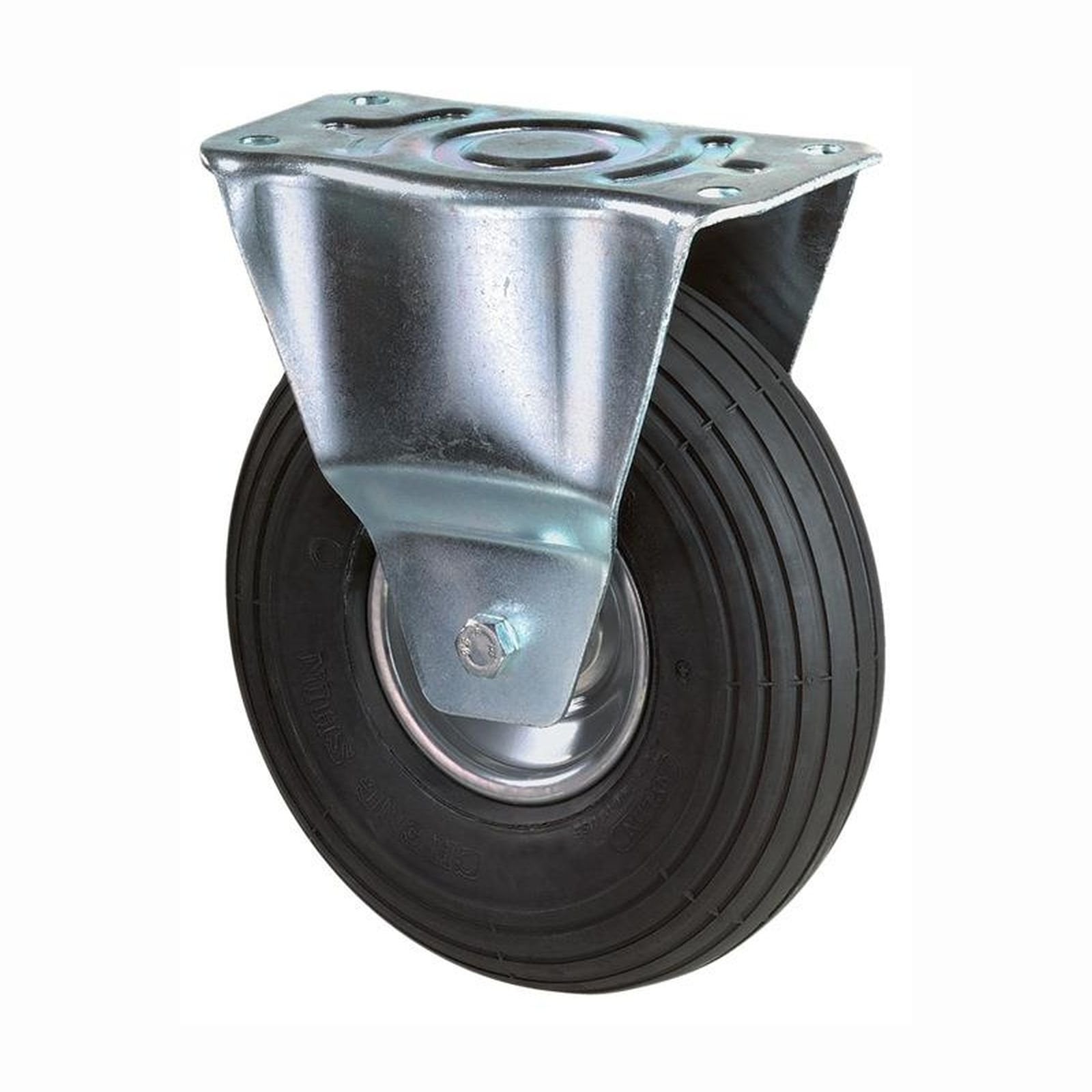 BS Rollen Bockrolle mit Anschraubplatte Gummi Luftrad 260 mm 130 kg - L410.C90.260