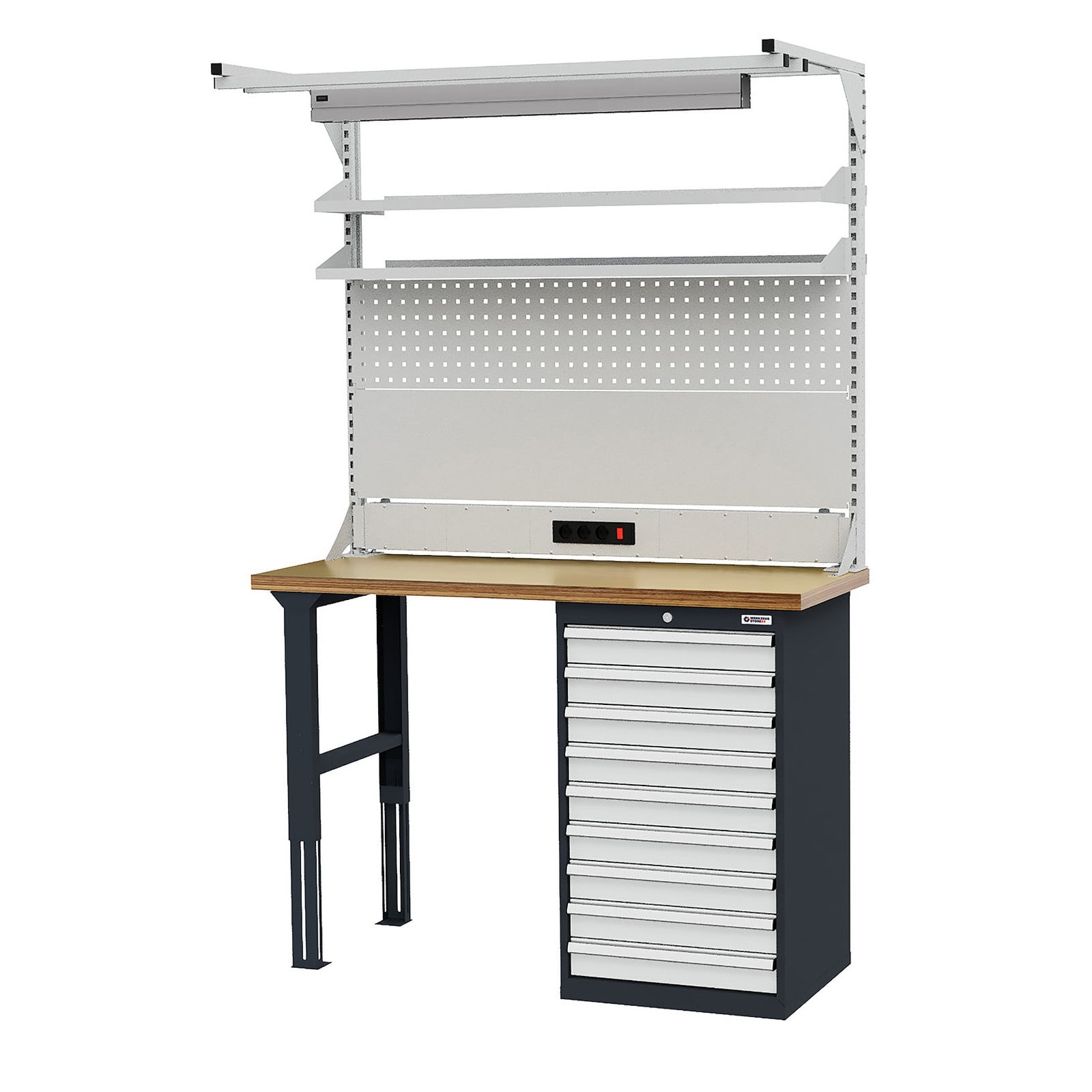 WS24 Reihenwerkbank mit Werkbankaufbau B x H 1.500 x 2310 mm - WS24-100333