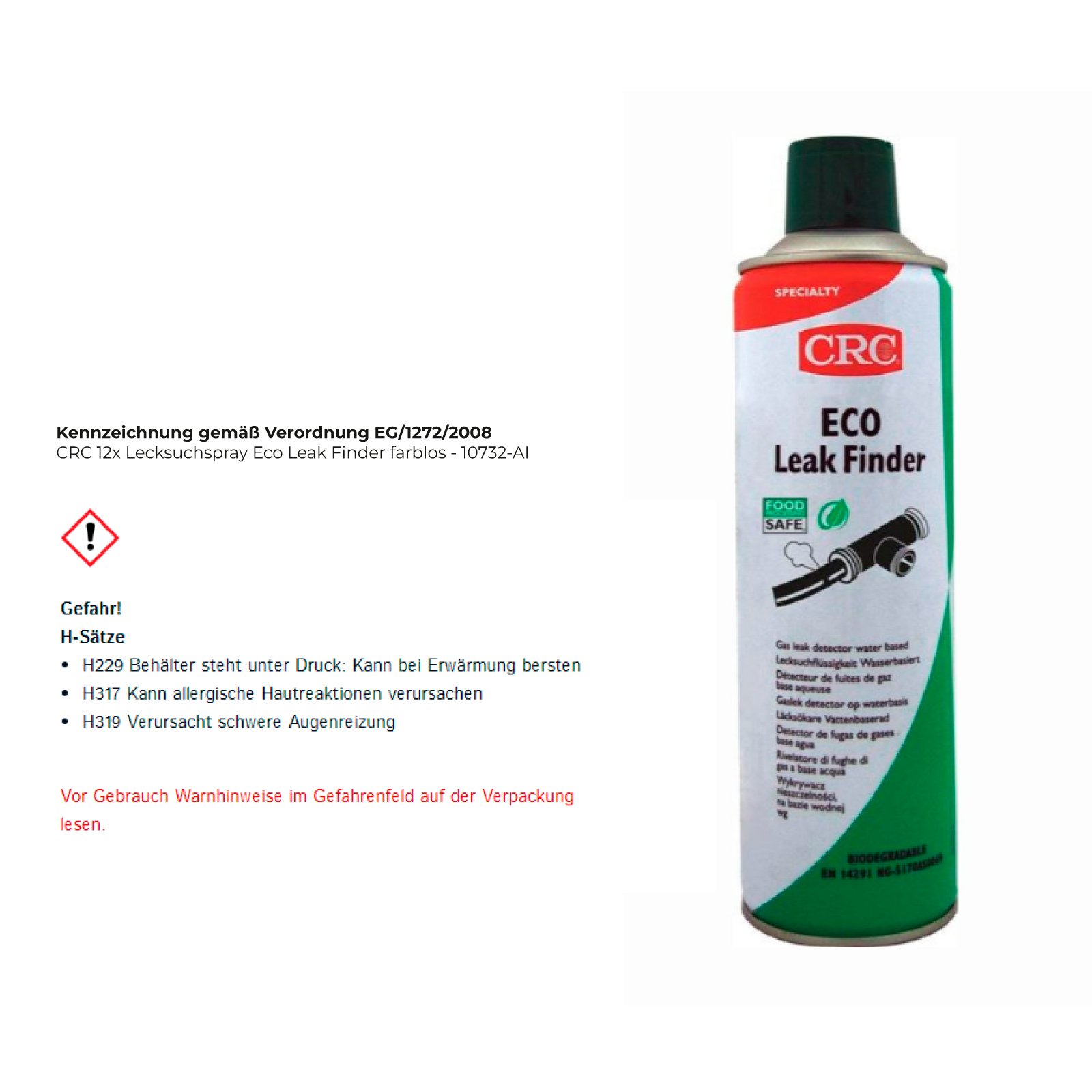 CRC Lecksuchspray Eco Leak Finder farblos - 10732-AI CRC Lecksuchspray Eco Leak Finder farblos - 10732-AI