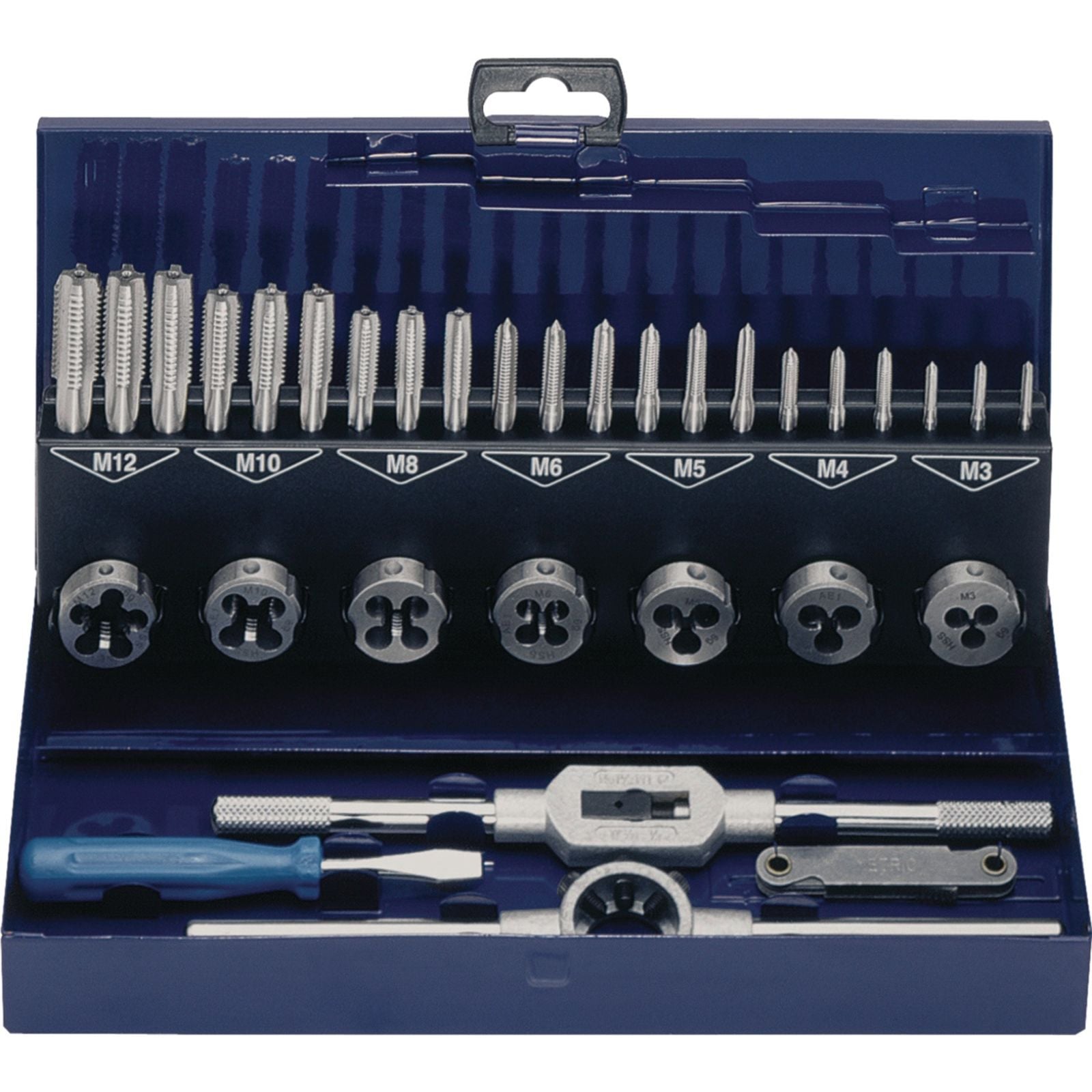 Gewindeschneidzeugsatz M3-M12 32tlg.HSS Metallkass.TECWERK