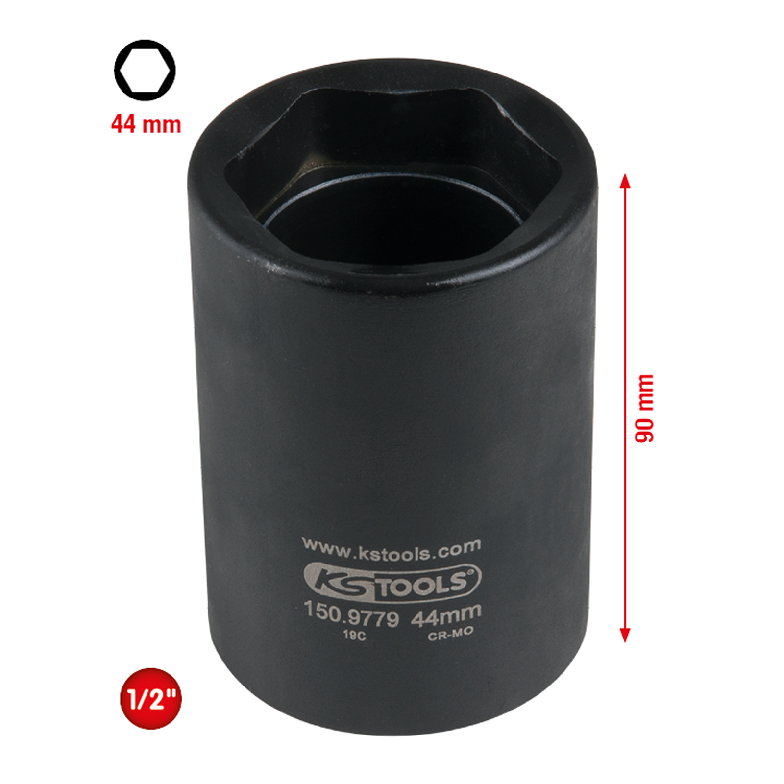 KS TOOLS 1/2" Traggelenk-Stecknuss für PSA 44 mm - 150.9779