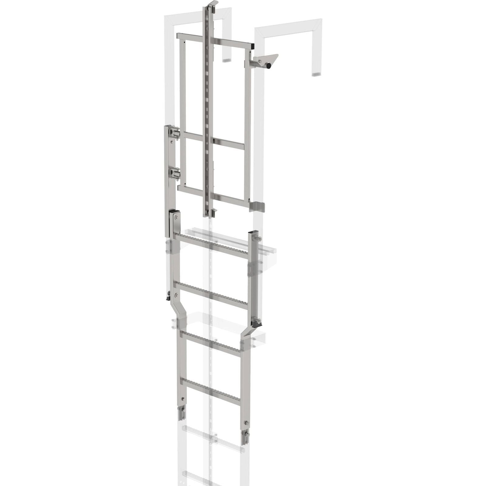 Günzburger Steigtechnik Sicherungstüre mit Steigschutzschiene Edelstahl - 068506