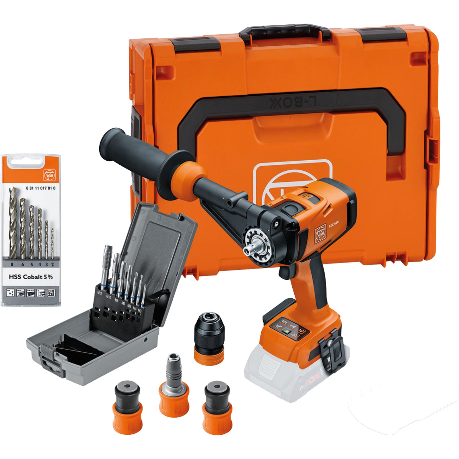 Fein 4-Gang Akku-Bohrschrauber ASCM 18-4 QM AS Metal Advanced Set 18 V Solo inkl. Zubehör in L-Boxx - 71161564000