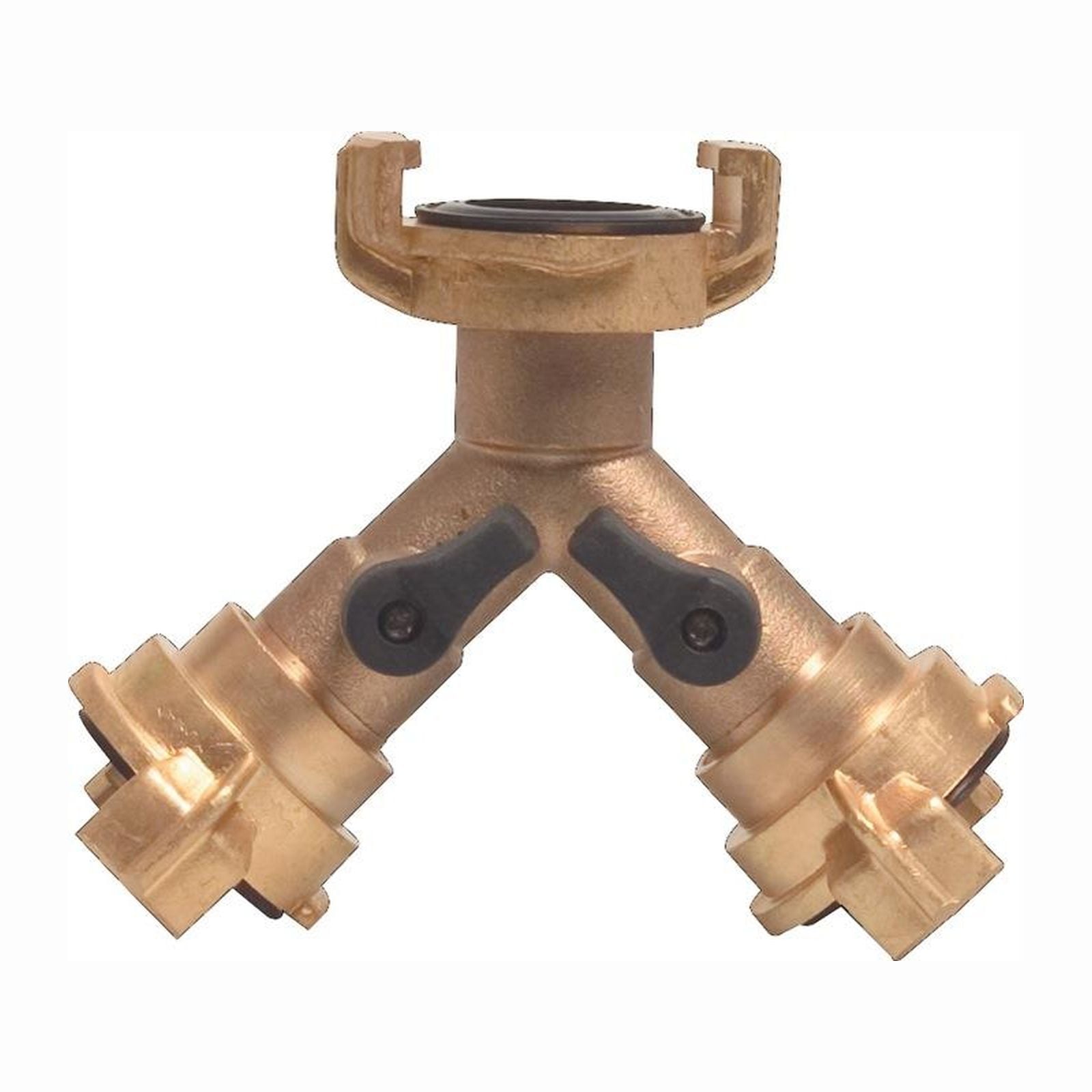 bevo MEGA Y-Stück Schnellkupplung Messing Schlauchgröße 9,5-38 mm Hahnabsperrung - 420535