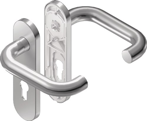 BKS Kurzschildgarnitur Rondo K1.0/H1.0 VA EST PZ rd Wechselgrt - B-70210-00-0-8