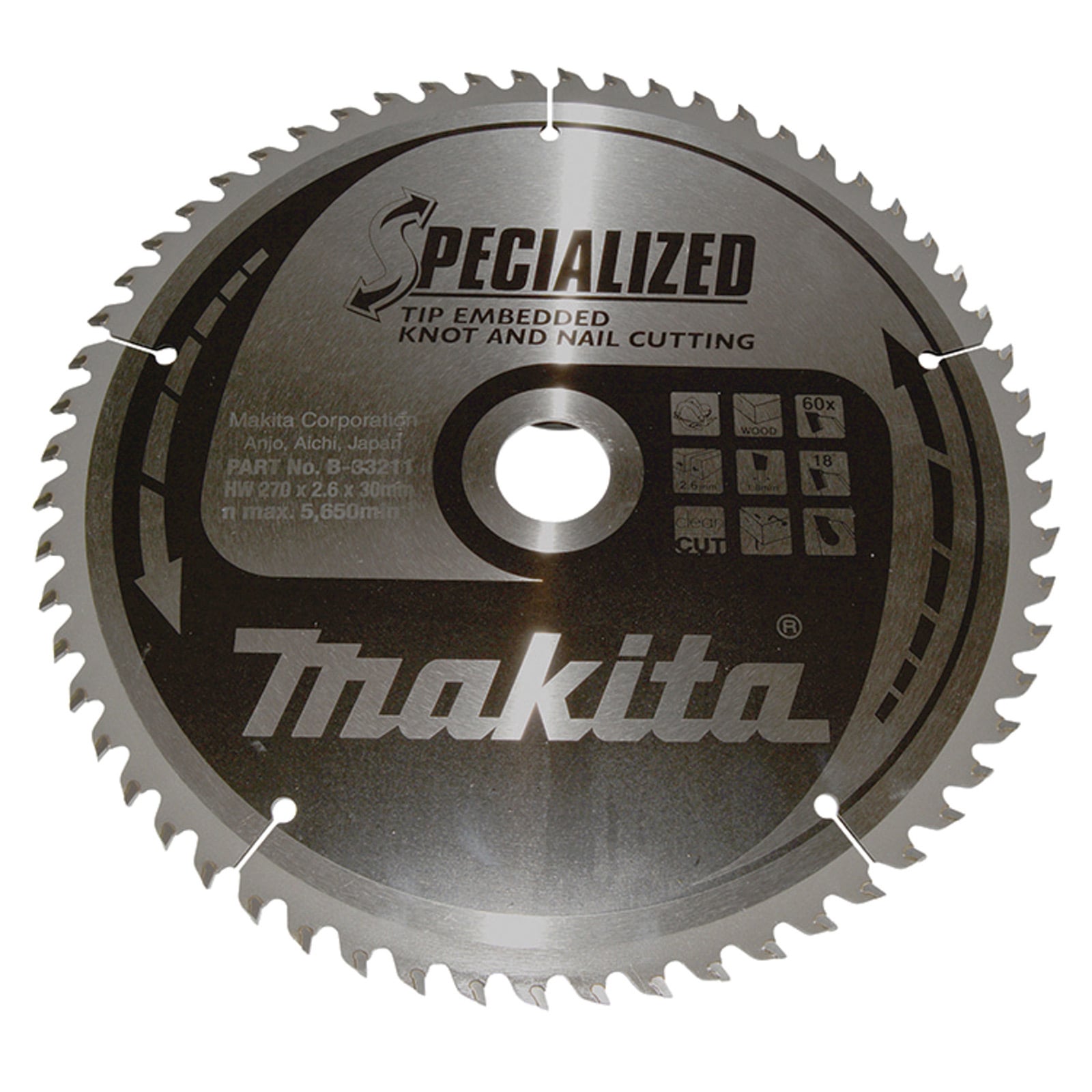 Makita SPECIALIZED Sägeblatt 270x30x60Z - B-33211