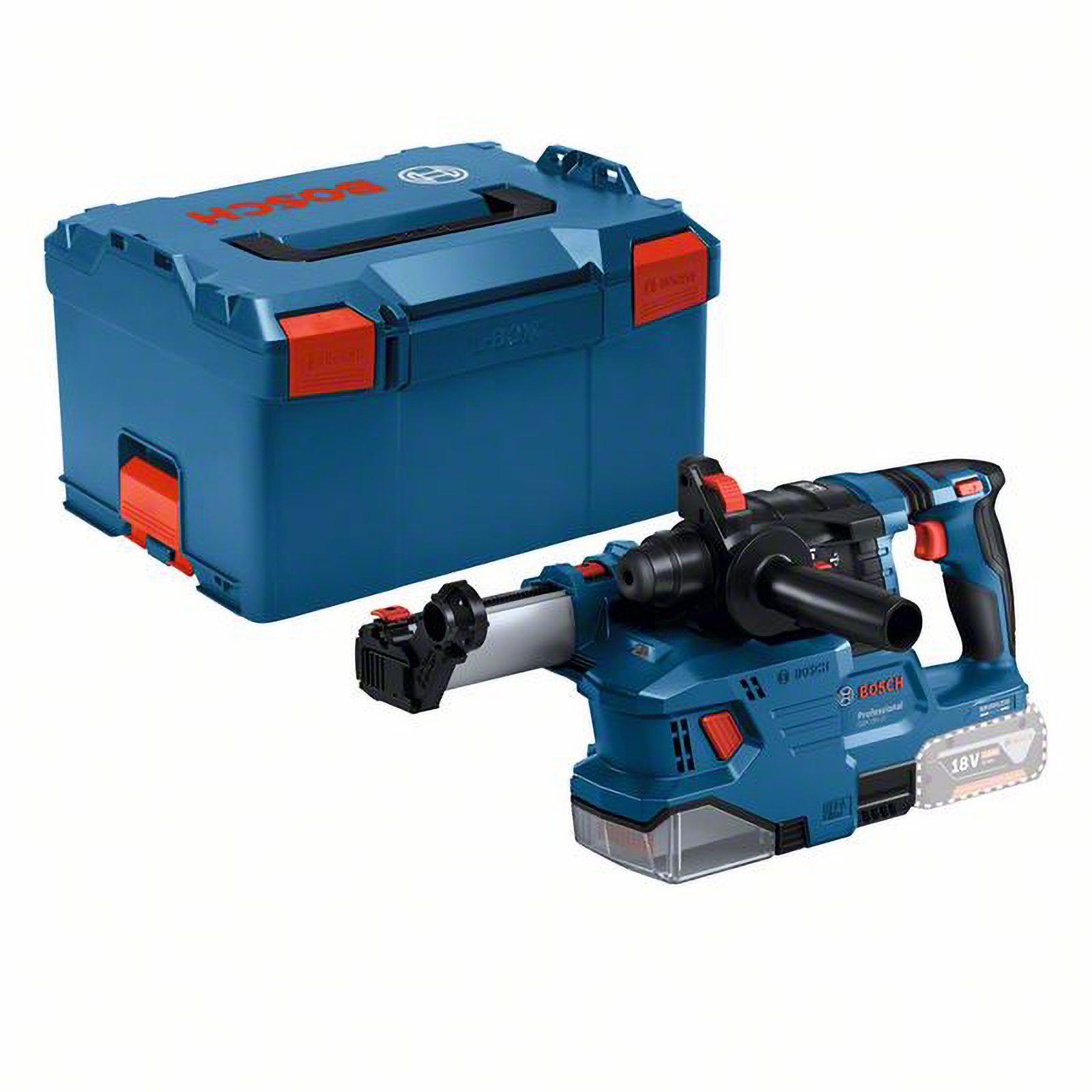 Bosch Akku-Bohrhammer GBH 18V-22 mit SDS plus Solo + GDE 18V-12 in L-Boxx - 0611924004 Bosch Akku-Bohrhammer GBH 18V-22 mit SDS plus Solo + GDE 18V-12 in L-Boxx - 0611924004