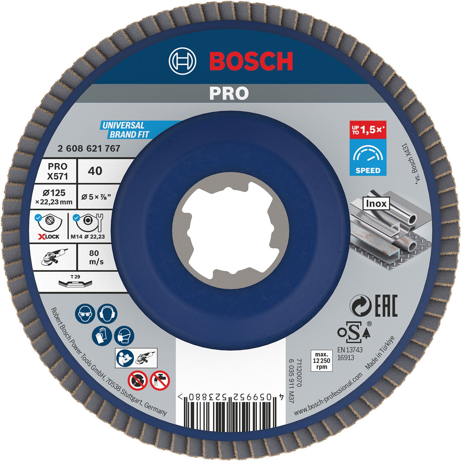 Bosch PRO X571 X-Lock Fächerschleifscheibe 125 mm G40 - 2608621767