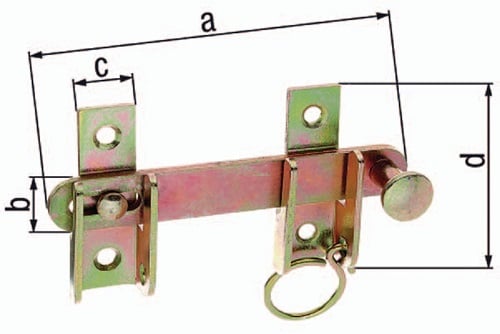 GAH Alberts Schlagladenüberwurf L.120mm B.18mm STA galv. gelb verz. Loch-D. 6mm - 314446