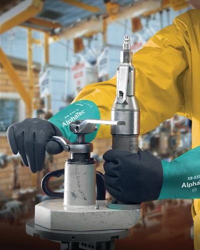 ANSELL Chemiehandschuh AlphaTec Gr.9 grün / grau EN 388,EN 374 EN 1149 Kat.III - 58-535W-9