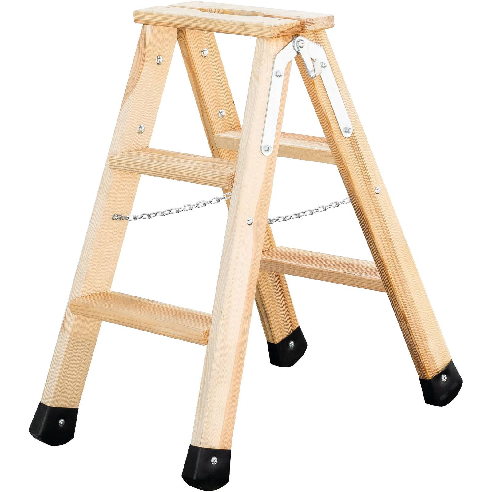 Günzburger Steigtechnik Stufen-Stehleiter beidseitig begehbar Holz