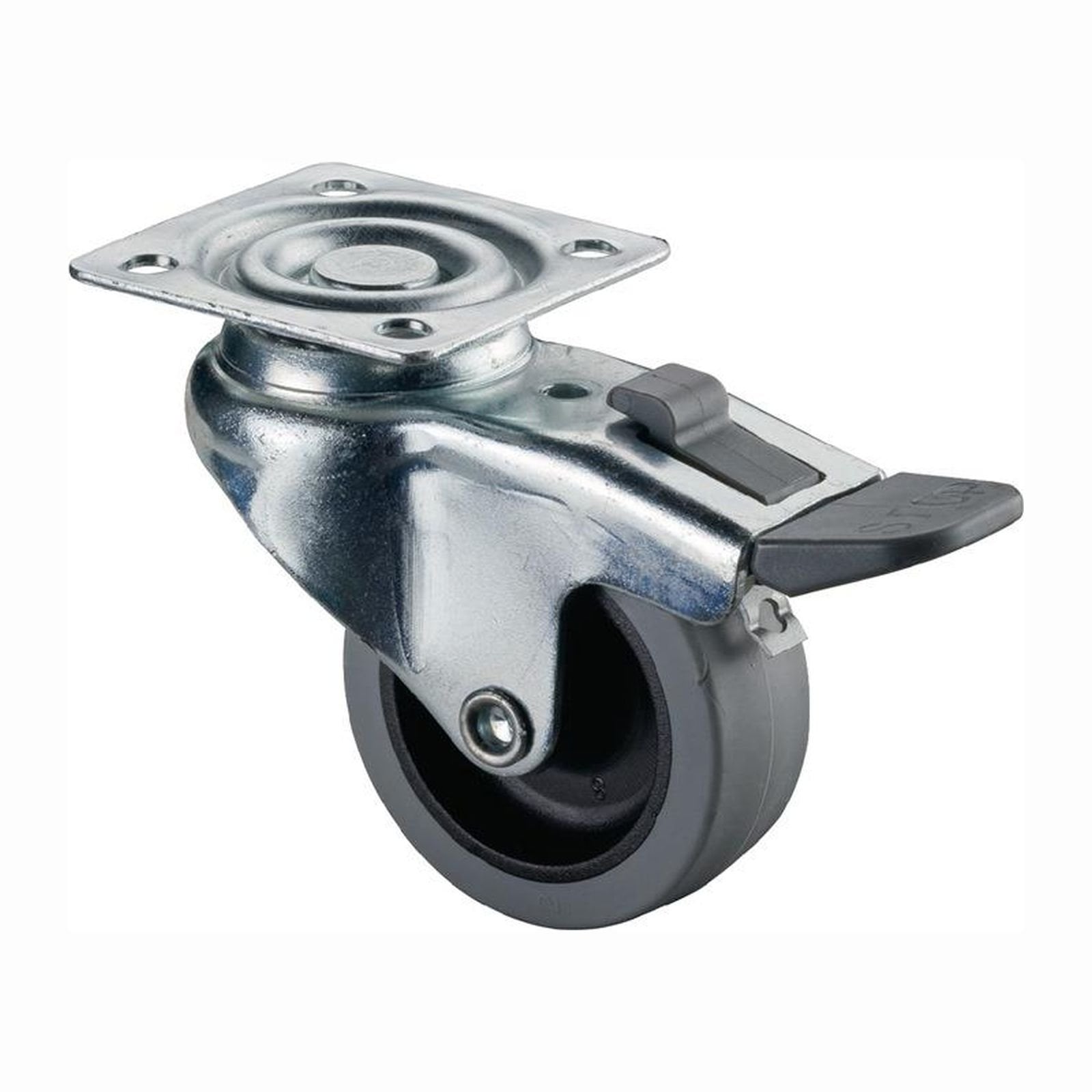 BS Rollen Lenkrolle mit Totalfeststeller und Anschraubplatte Rad-Ø 50 mm 35 kg - A220.A80.050