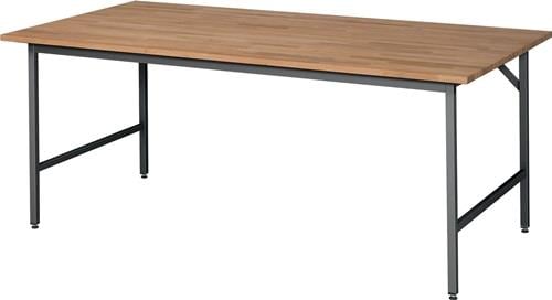 Arbeitstisch Jerry B2000xT1000xH800-850mm Platte Buche-Massiv,S.25mmGestell grau