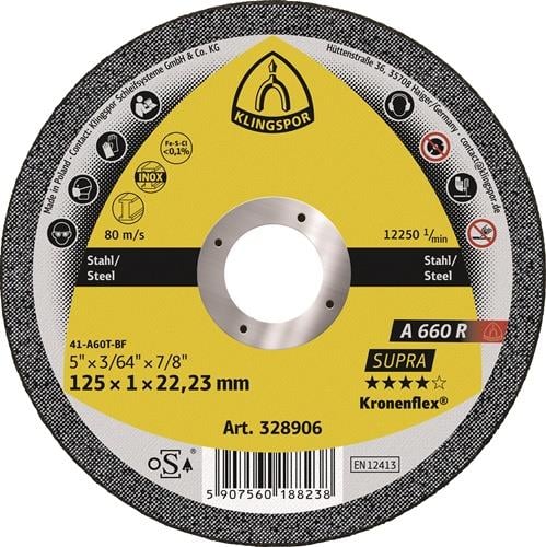 KLINGSPOR Trennscheibe A 660 R Supra Ø 125 x 1 mm gerade - 328906