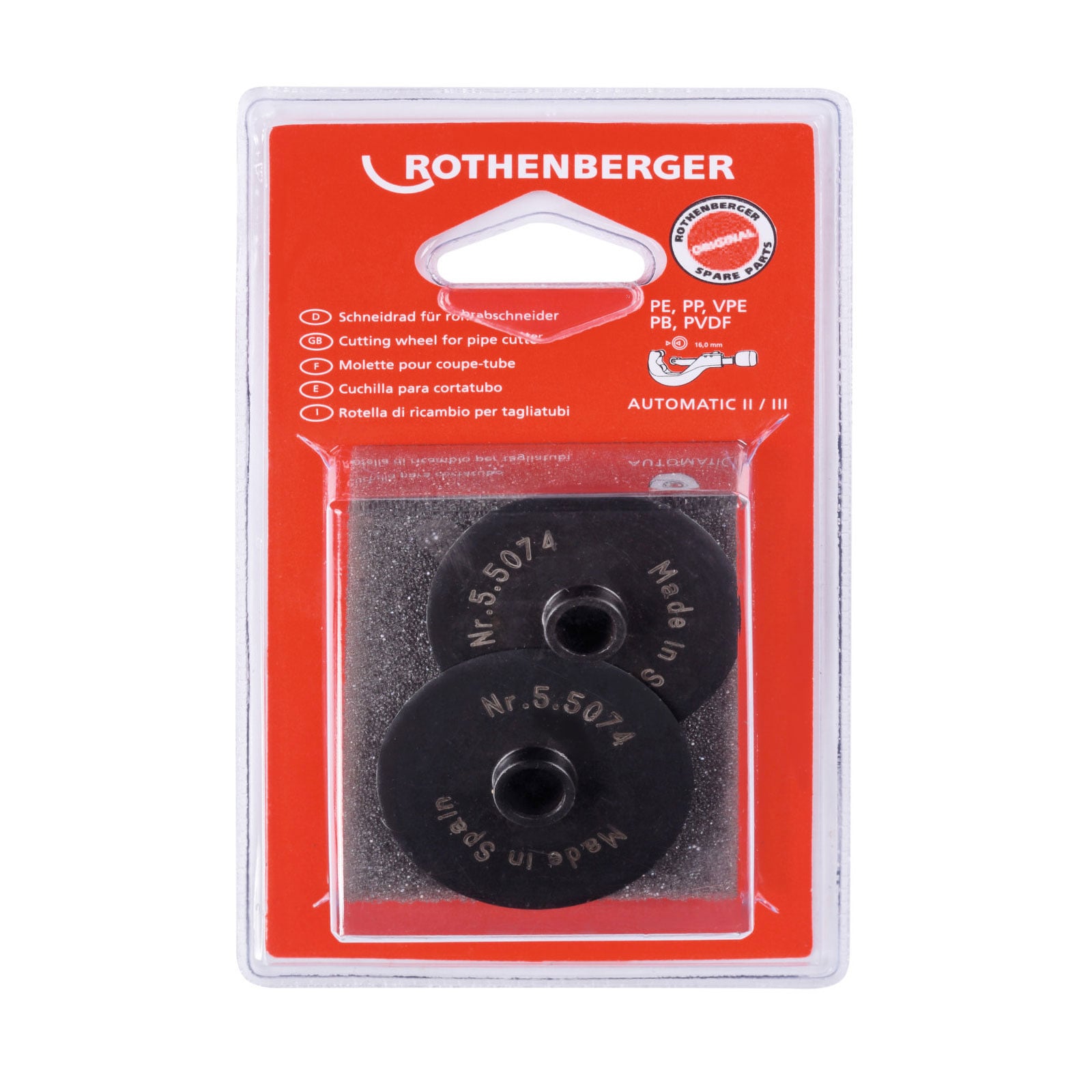 ROTHENBERGER Schneidrad für Rohrabschneider Autom., Gr.3, 2 Stück - 055074D