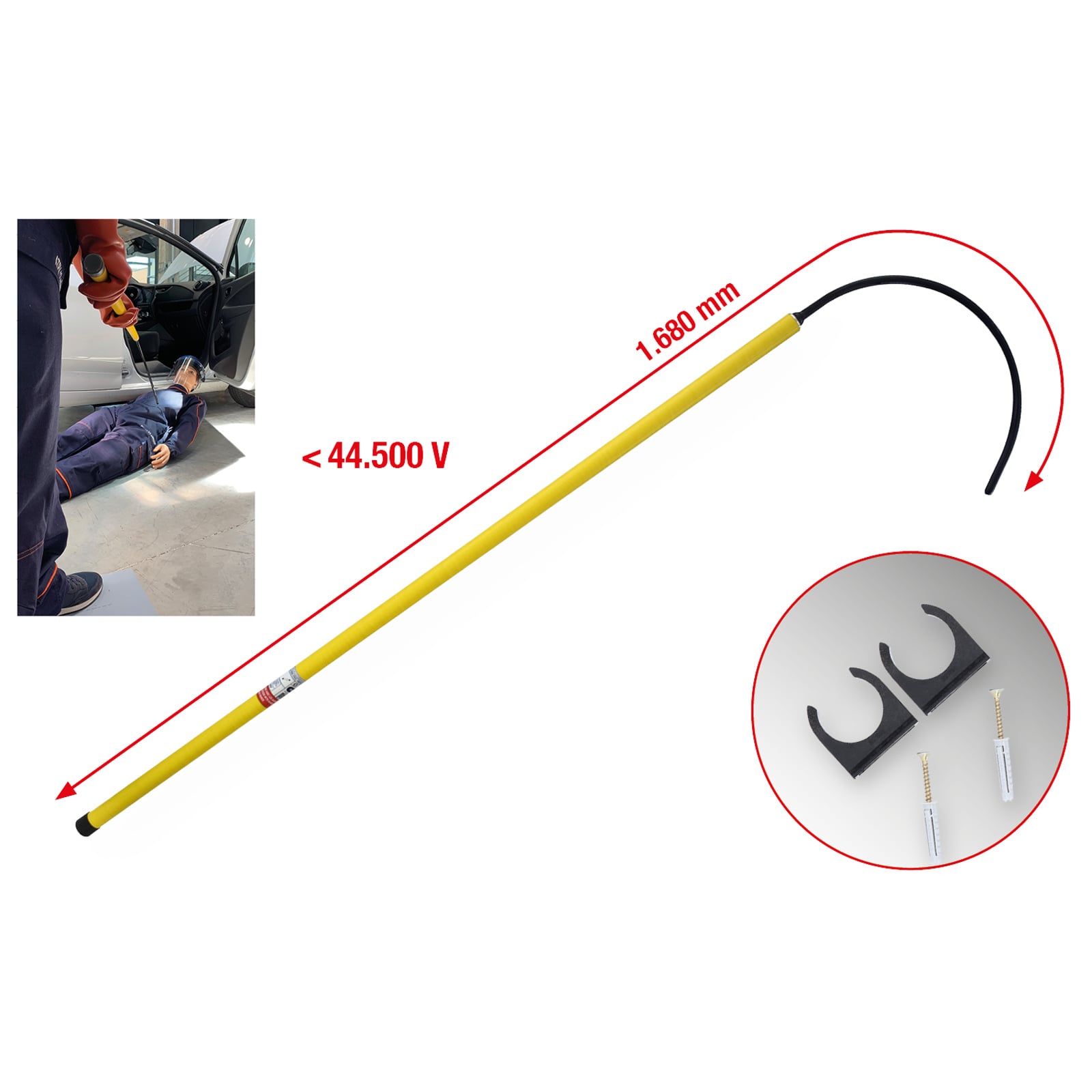 KS TOOLS Isolierte Rettungsstange 1680 mm - 150.0913