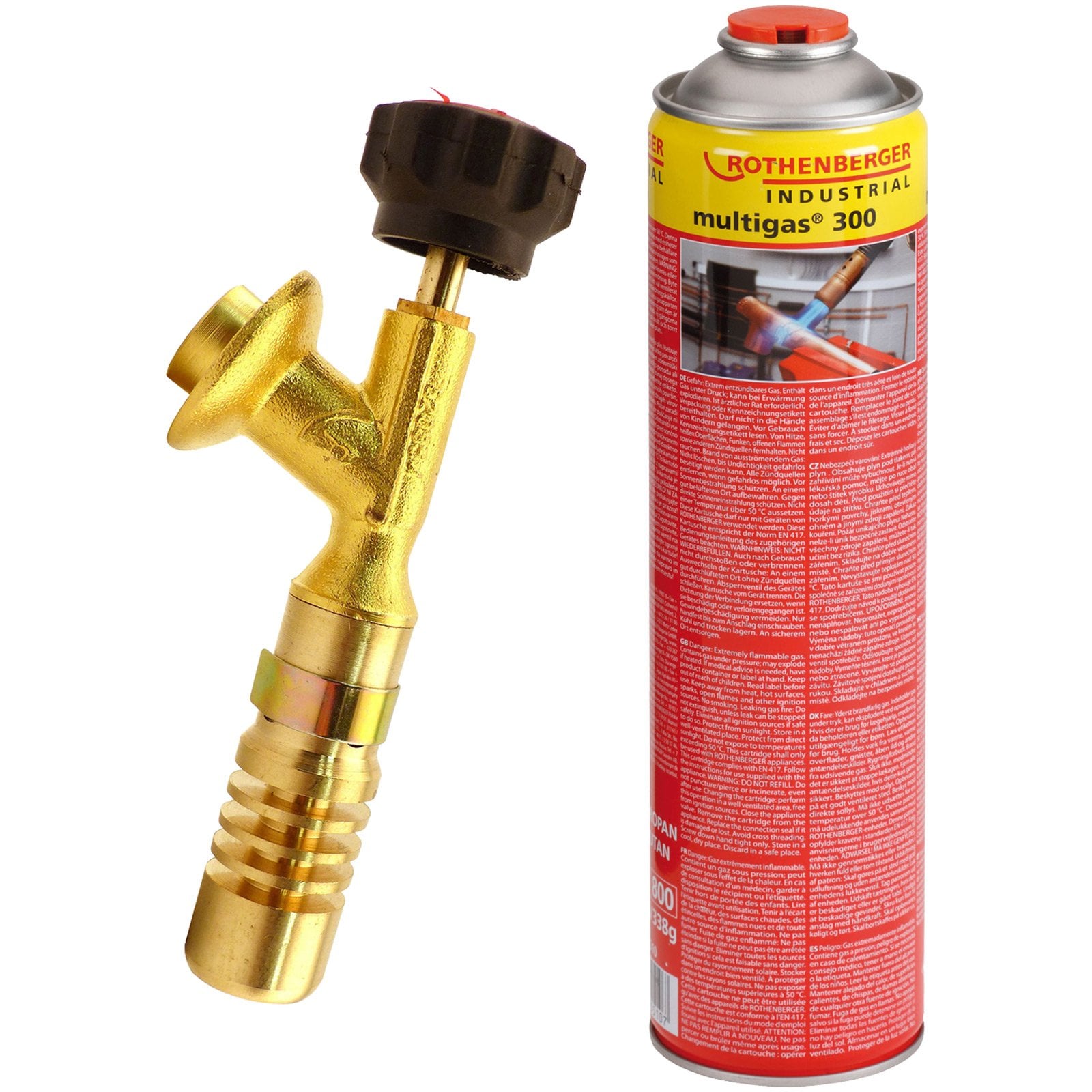 ROTHENBERGER Industrial Hot Pack Brenner inkl. 1x Industrial Multigas 300 600 ml - 1500004610