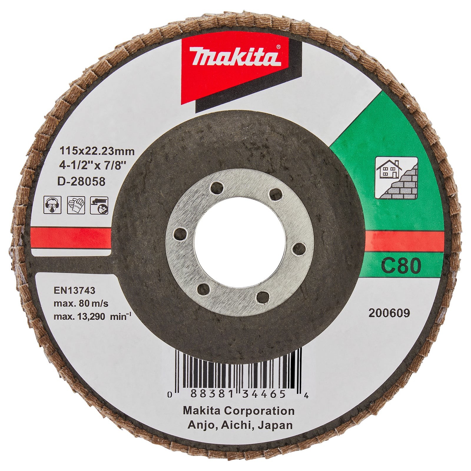 Makita Fächerschleifscheibe 115 mm C80F - D-28058