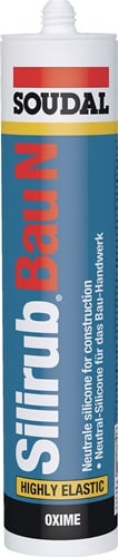 SOUDAL Silikondichtstoff Silirub Bau N schwarz 300 ml Kartusche - 125583