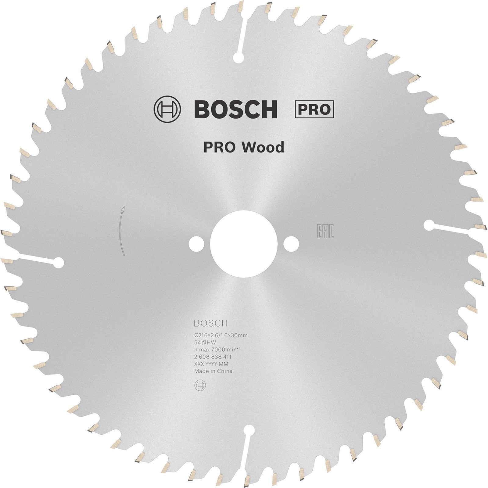 Bosch PRO Wood Kreissägeblatt 216 x 2,6 x 30 mm - 2608838411
