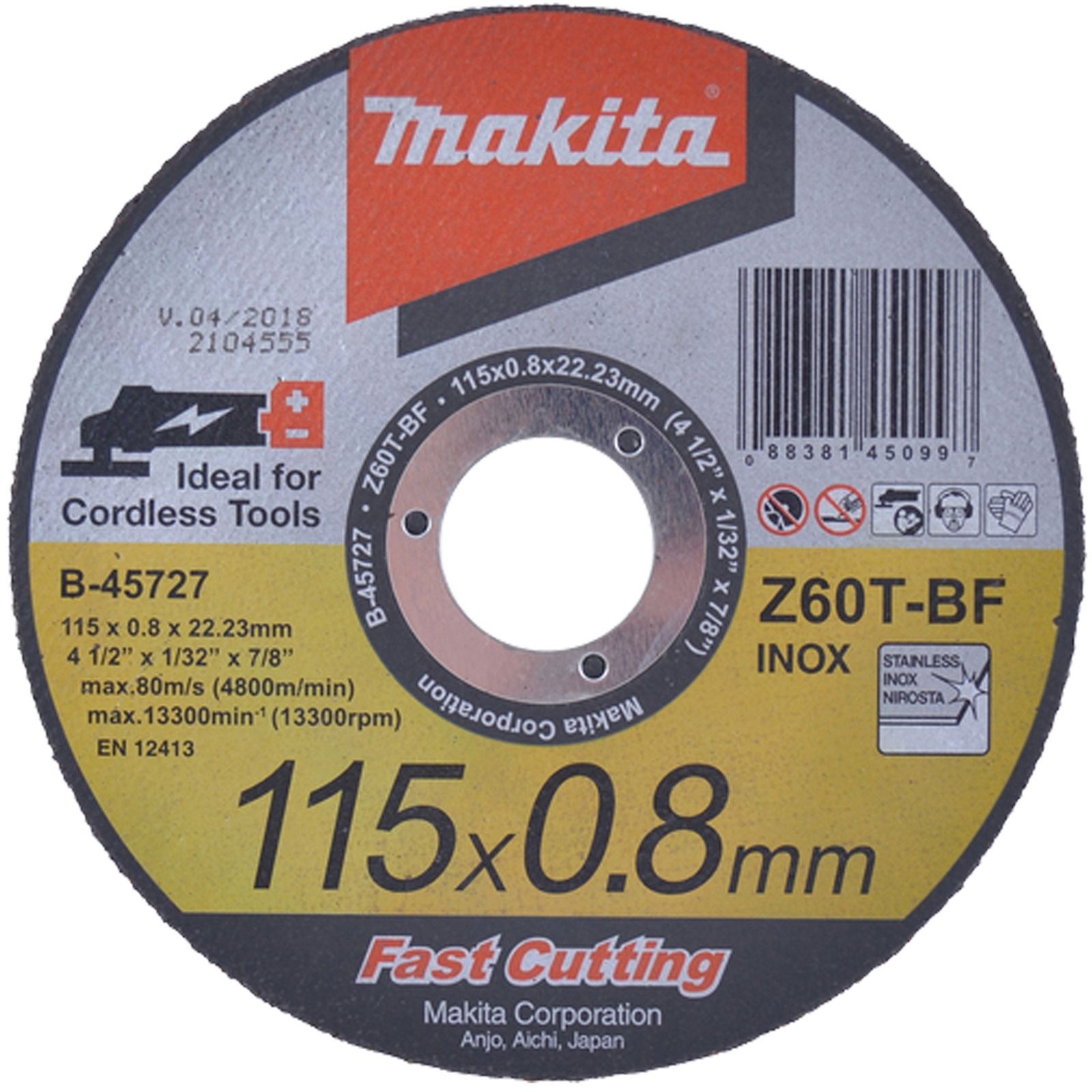 Makita Trennscheibe Inox 115 x 0,8mm - B-45727