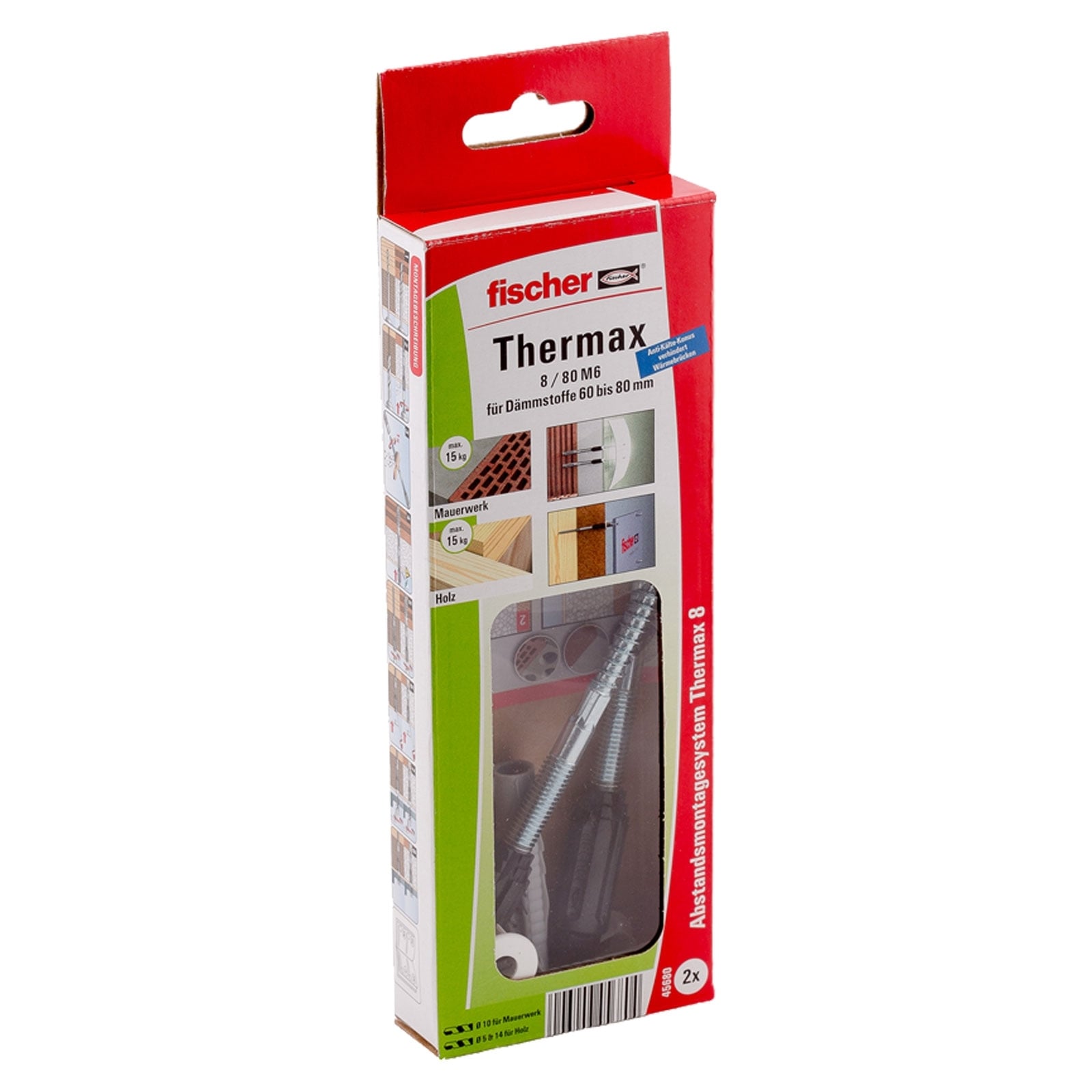 Fischer 2x Abstandsmontagesystem Thermax 8/80 M6 B - 45680