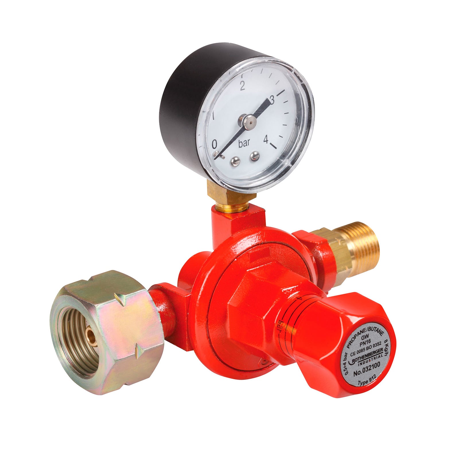 ROTHENBERGER Industrial Propanregler mit Manometer stufenlos regelbar 0,5-4 bar - 032100E