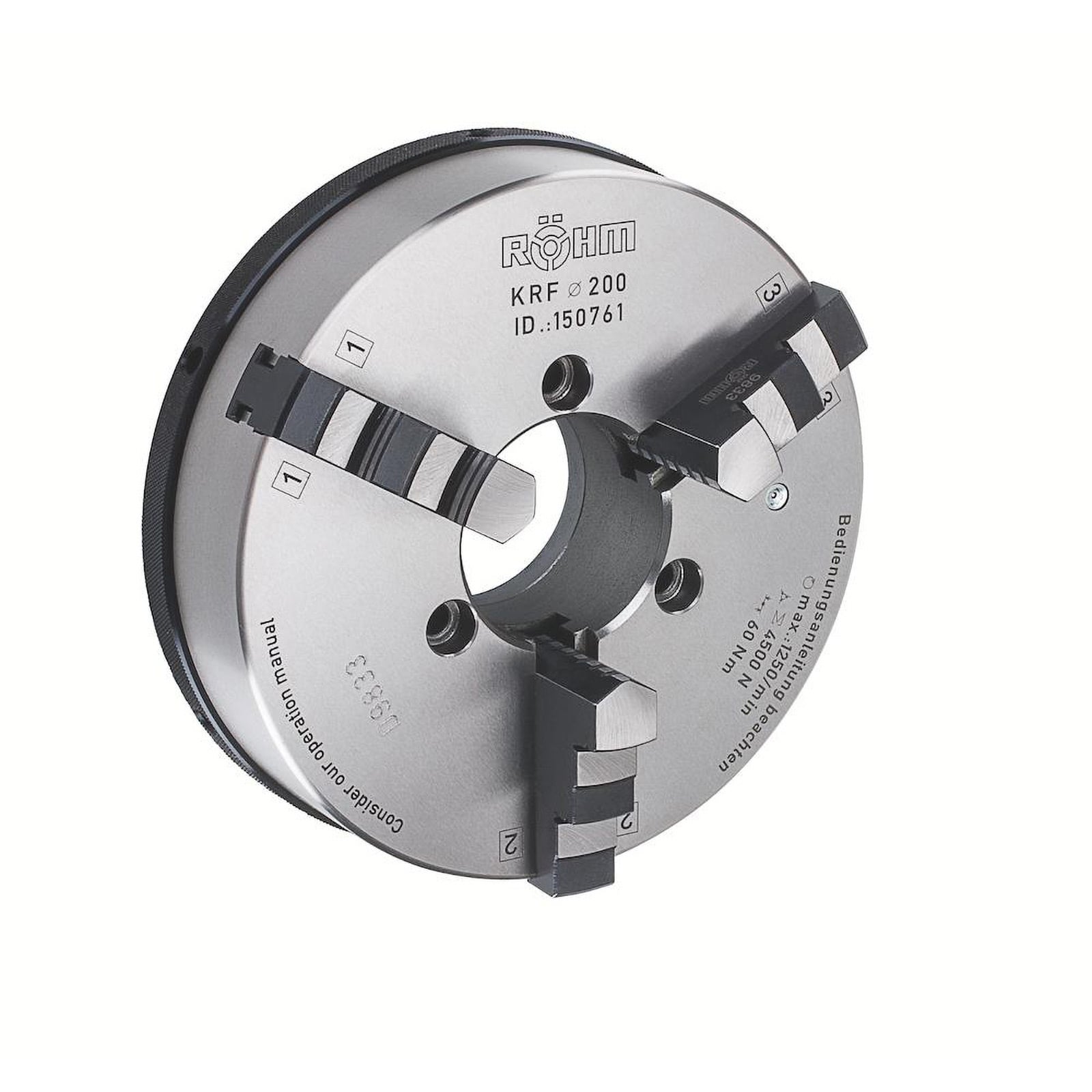 Röhm KRF 125, 3-Backen, mit Spannstift, Zylindrische Zentrieraufnahme, Gusskörper - 150757