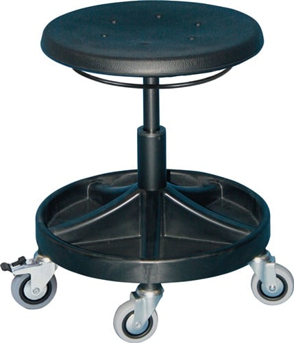 LOTZ Drehhocker m.Rl.PU-Schaum schwarz Sitz-H.400-530mm - 3528.11-Ring-FS2