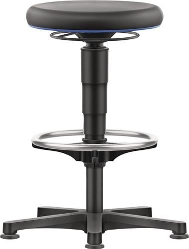 Drehhocker Bodengleiter u.Fußring Kunstleder Kunstleder schwarz