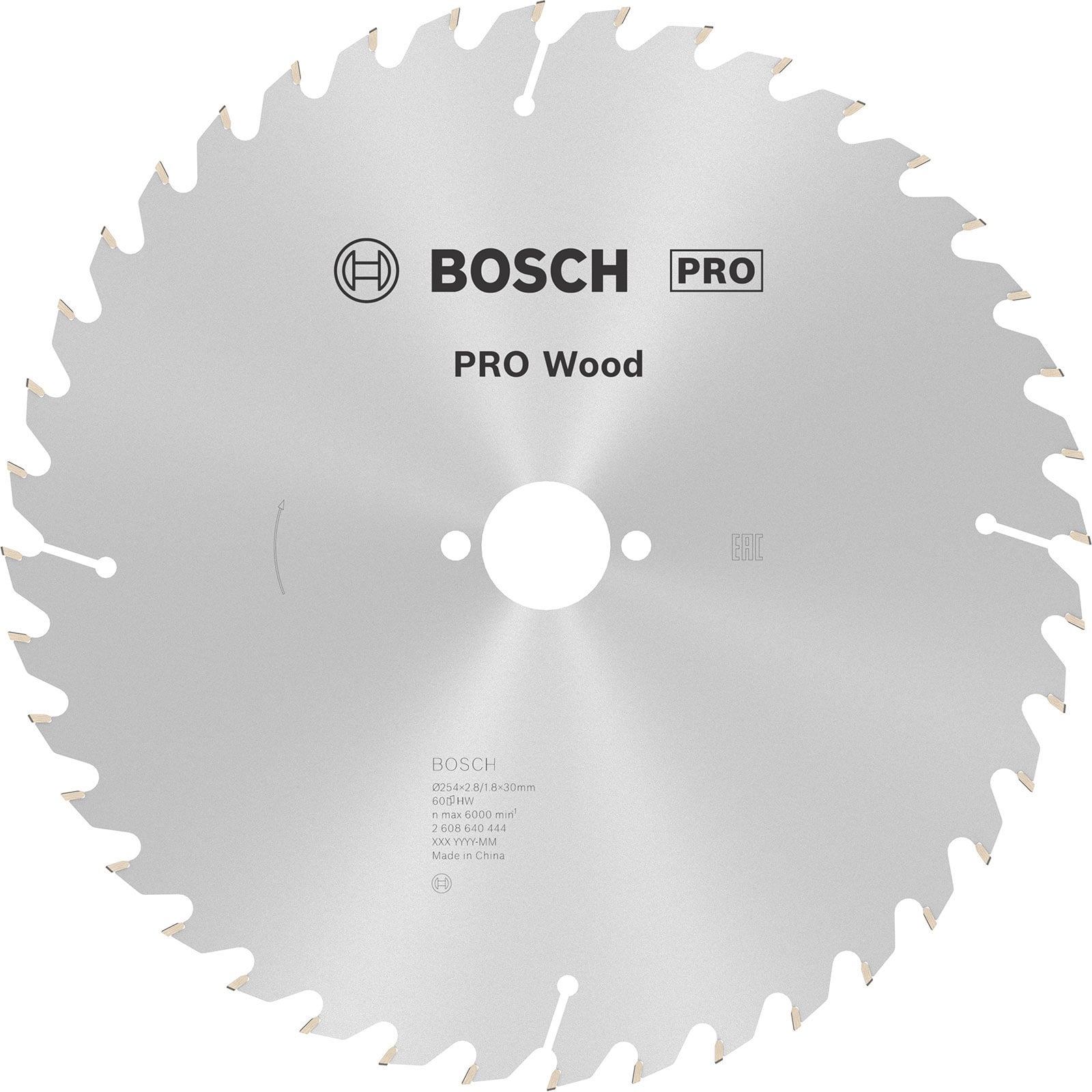 Bosch PRO Wood Kreissägeblatt 254 x 2,8 x 30 mm - 2608640444