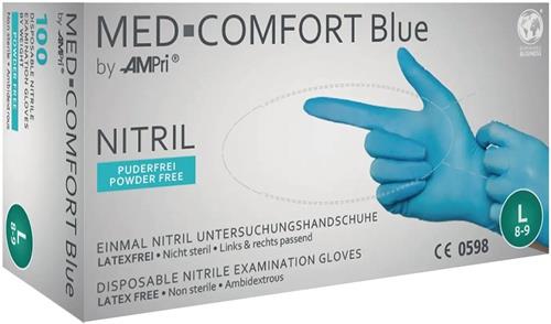 AMPri 100x Einweghandschuhe Med Comfort Blue Gr. L blau - 01192-L