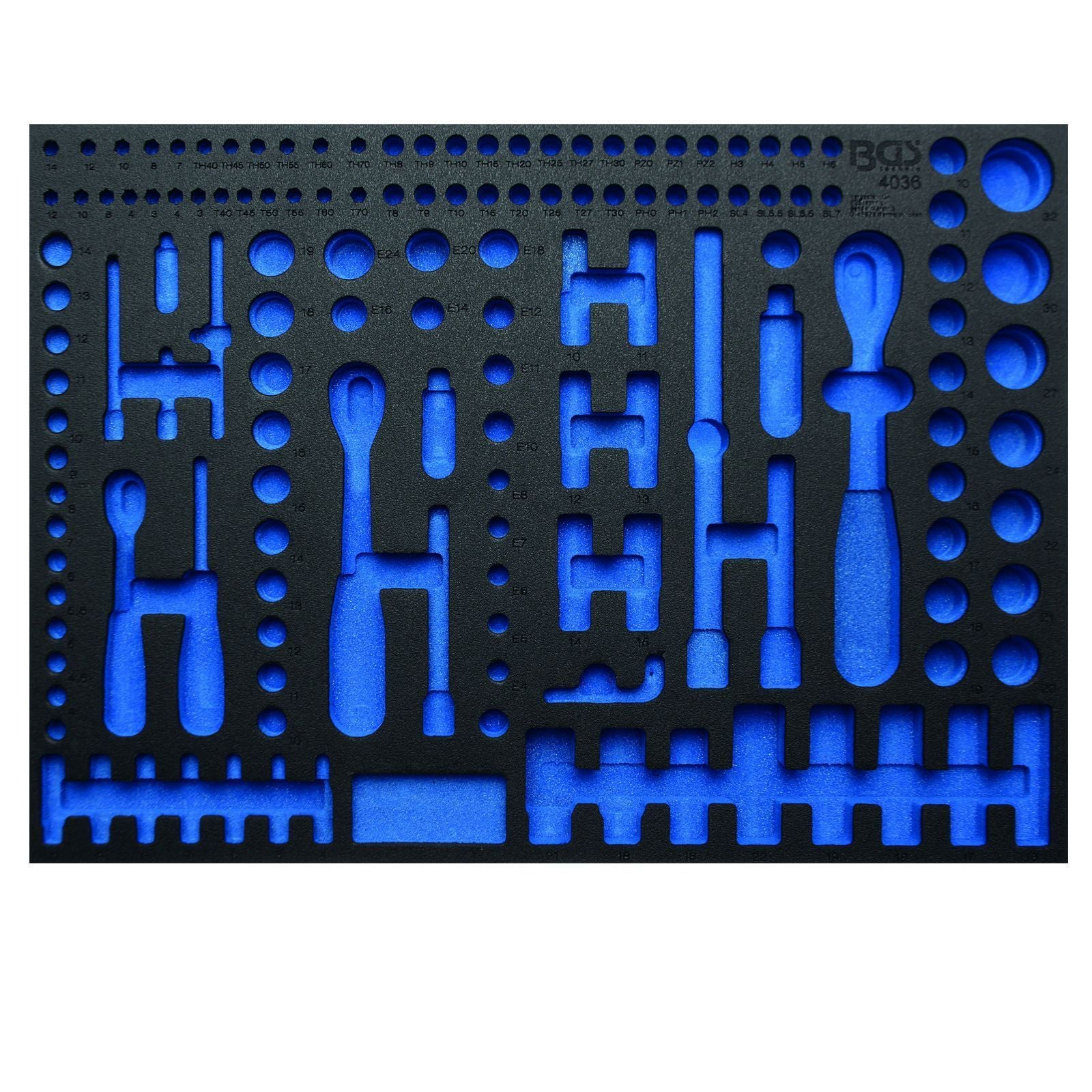 BGS 3/3 Werkstattwageneinlage LEER für: 192-tlg. Steckschlüssel-Satz Pro Torque - 4036-1