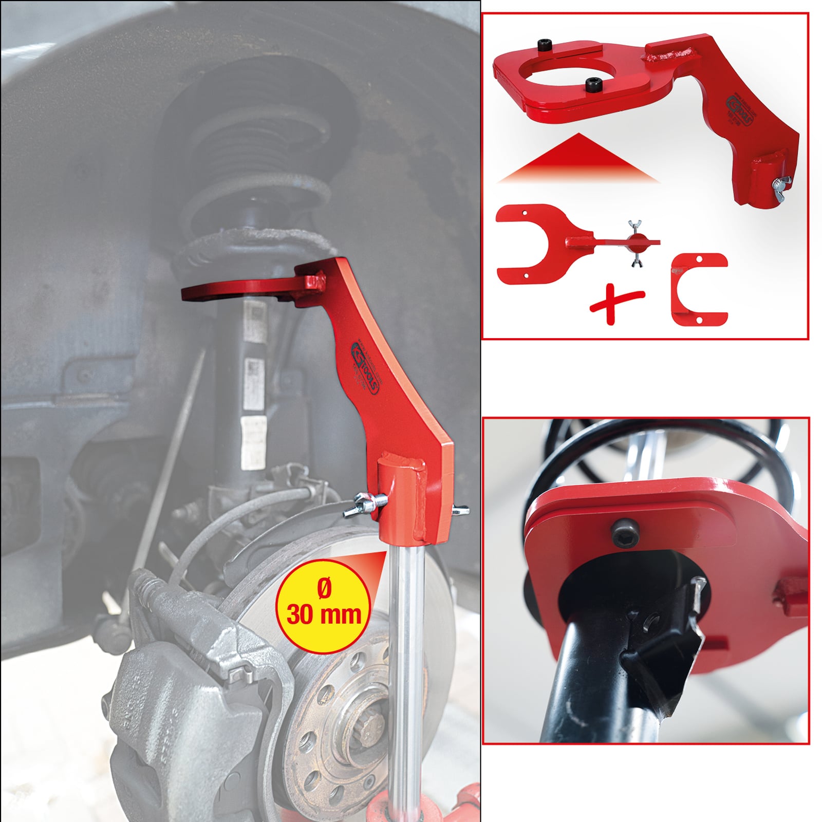 KS TOOLS McPherson Federbeinstütze für Getriebeheber 4tlg. - 160.0195
