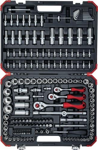 GEDORE red Steckschlüssel-Satz 172 teilig 1/4", 5/16", 3/8" & 1/2" mit Umschaltknarre, Steckschlüssel und Bitsatz mit 3 Ratschen inkl. Zubehör - R45603172